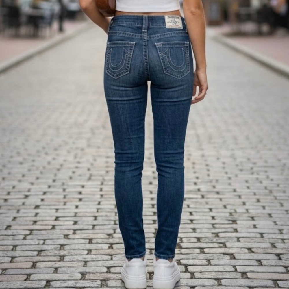 True Religion Blue Skinny Jeans with Stretch